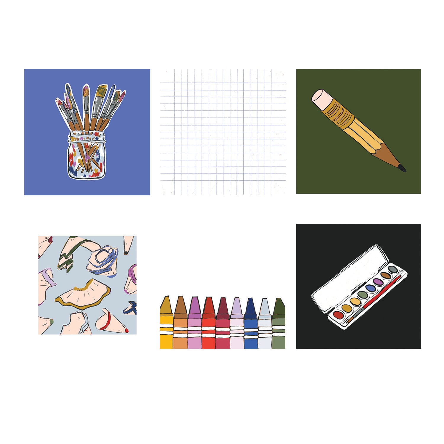 Artsy Fartsy Little Note Cards – Set of 6