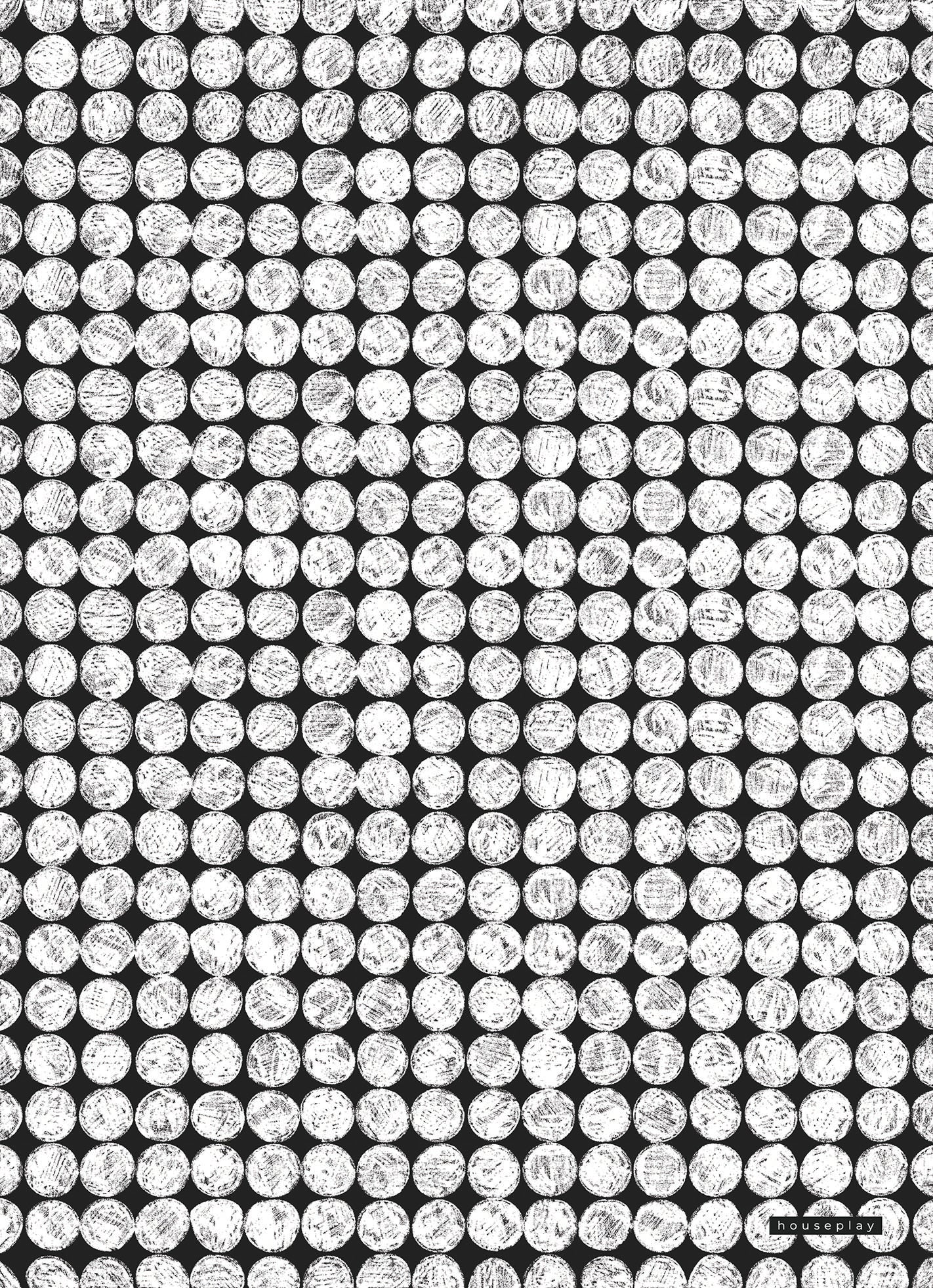 White & Chalkboard Dots Gift Wrap Sheet